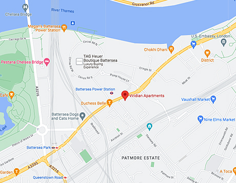 Map showing SW8 4DB